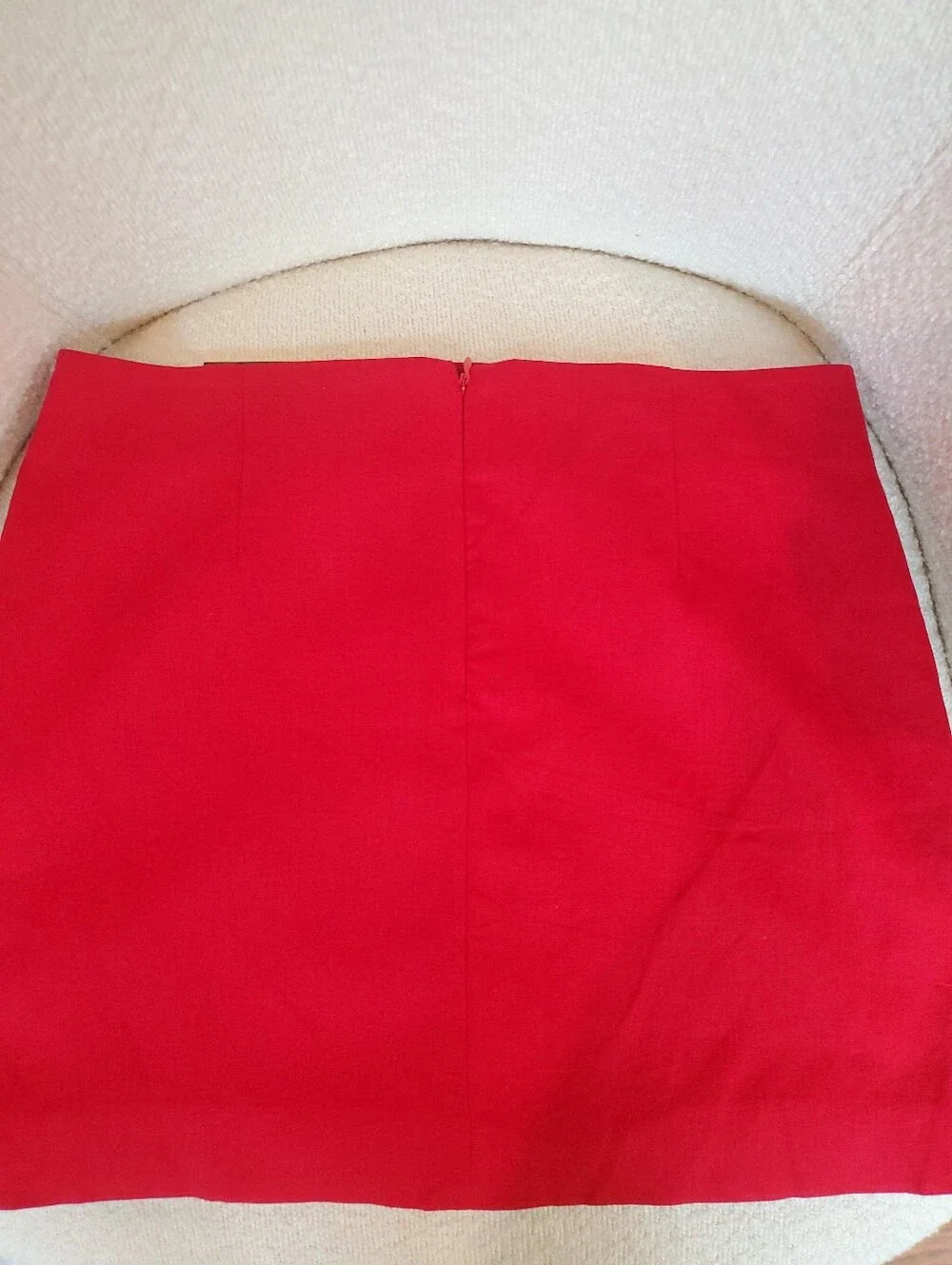 NWT Express Red Mini Skirt Linen Blend Women's Size Medium  Hidden Back Zipper - Picture 6 of 9